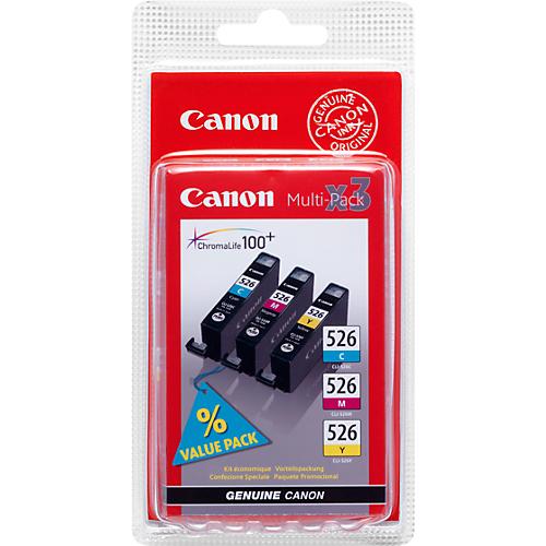 Original Canon Tintenpatronen CLI-526 CMY, Multipack, cyan, magenta, gelb