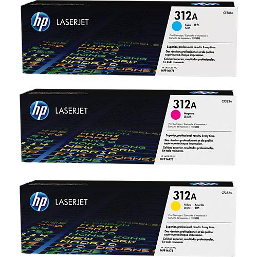 Original HP Toner 312A, Multipack, cyan, magenta, gelb