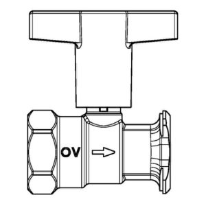 Oventrop Pumpenkugelhahn Optibal P mit Sperrventil, Messing DN 25, Rp 1″ x G 1/2″