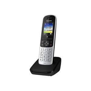 Panasonic KX-TGH710G – Schnurlostelefon mit Rufnummernanzeige/Anklopffunktion – DECTGAP – dreiweg Anruffunktion – Schwarz, Silber