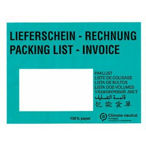 Papier-Dokumententasche/Lieferscheintasche SecurePack, C6, Fenster links, mit Aufdruck, selbstklebend, 100 % recycelbares Pergaminpapier, grün, 250 Stück Papier-Dokumententasche/Lieferscheintasche SecurePack, C6, Fenster links, mit Aufdruck, selbstklebend, 100 % recycelbares Pergaminpapier, grün, 250 Stück