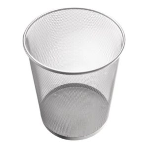 Papierkorb 23l H350xØ295mm m.Lochdekor STA silber HELIT