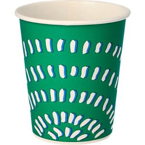 Pappbecher Papstar, Einweg, 0,2 l, für Kaltgetränke, mit Füllstrich, Ø 80 x H 88 mm, grün, 100 Stück