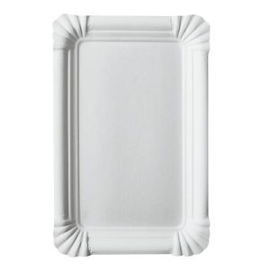 Pappteller Papstar Pure, Einweg, eckig, 130 x 200 mm, lebensmittelecht, FSC®-zertifiziert & kompostierbar, weiß, 4 x 250 Stück