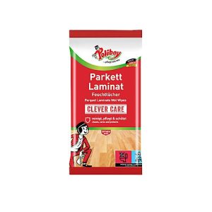 Parkett-/Laminat-Feuchttücher POLIBOY, mit Jojobaöl, streifenfrei, hautverträglich, 15 Stück