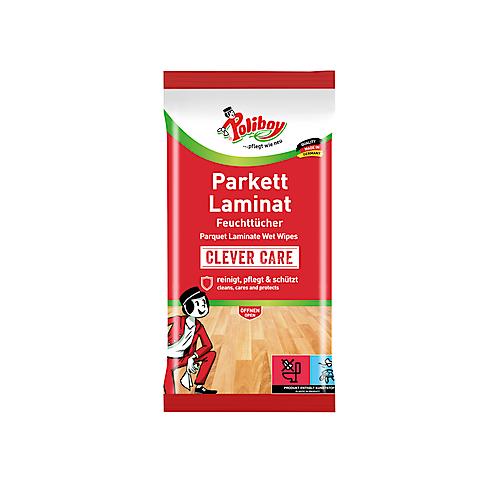 Parkett-/Laminat-Feuchttücher POLIBOY, mit Jojobaöl, streifenfrei, hautverträglich, 15 Stück