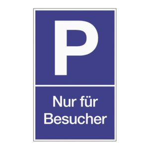 Parkplatzbeschilderung Parken f.Besucher L250xB400mm Ku.blau/weiß Parkplatzbeschilderung Parken f.Besucher L250xB400mm Ku.blau/weiß