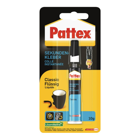 Pattex Sekundenkleber Blitz PSK3C 10g f.Ku./Porzellan f.Holz/Leder