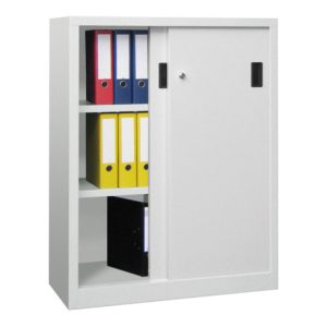 Pavoy Schiebetürenschrank H1200 x B1000 x T500, Böden gepulvert, Korpus / Front Lichtgrau