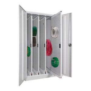 Pavoy Stahl-Vertikalauszugsschrank, H1950/B1000/T600, 4 Auszüge, RAL 7035