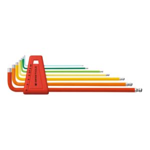 PB Swiss Tools Sechskant-Winkelschraubendreher-Satz, lang, pulverbeschichtet, 7-teilig