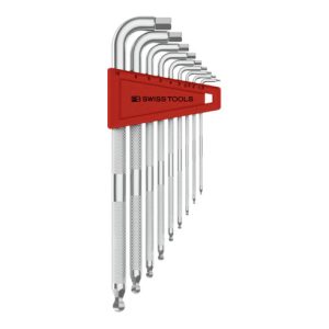 PB Swiss Tools Sechskant-Winkelschraubendreher-Satz, lang, verchromt, 9-teilig
