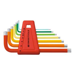 PB Swiss Tools Sechskant-Winkelschraubendreher-Satz, pulverbeschichtet, 7-teilig
