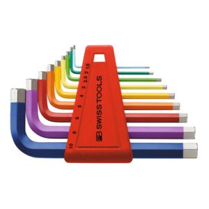 PB Swiss Tools Sechskant-Winkelschraubendreher-Satz, pulverbeschichtet, 9-teilig