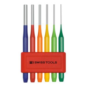 PB Swiss Tools Splintentreiber-Satz, im Kunststoffhalter, Sonderqualität, pulverbeschichtet, 6-teilig