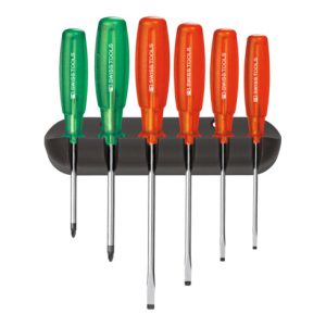 PB Swiss Tools Werkstatt-Schraubendreher-Sortiment, Schlitz und Pozidriv, 6-teilig