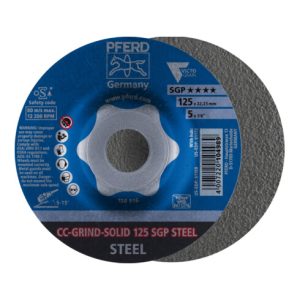 PFERD CC-GRIND-SOLID Schleifscheibe 125×22,23 mm COARSE Speziallinie SGP STEEL für Stahl