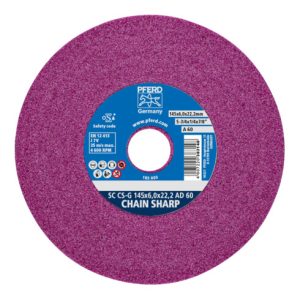 PFERD CHAIN SHARP Schleifscheibe CS-G Ø 145×6,0mm Bohrung-Ø 22,2 mm A60 zum Schärfen von Sägeketten