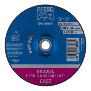 PFERD DUODISC Trenn-/Schleifscheibe E 230×3,8×22,23 mm gekr. Leistungslinie SG DUO CAST für Guss