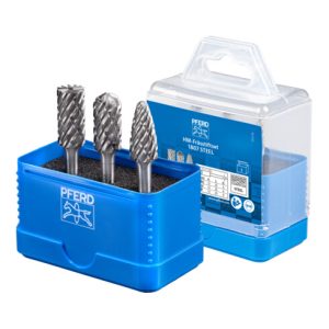 PFERD Hartmetall Hochleistungsfrässtift Set 1807 STEEL 3-tlg. Ø 12mm Schaft-Ø 6 mm für Stahl
