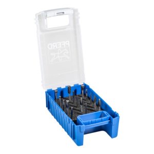 PFERD Hartmetall Kleinfrässtift Set 15-tlg. Zahnung 3 PLUS Ø 6/4/3mm Schaft-Ø 3mm universal mittel kreuzverzahnt