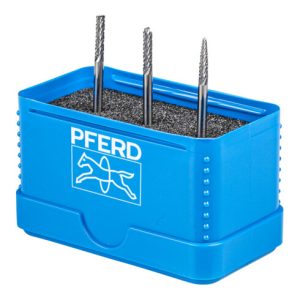 PFERD Hartmetall Kleinfrässtift Set 3-tlg. Zahnung 3 PLUS Ø 3mm Schaft-Ø 3mm universal mittel kreuzverzahnt