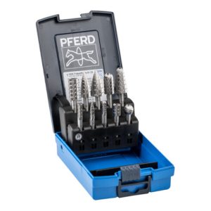 PFERD HSS Frässtift Set 81 10-tlg. Zahnung 3 Ø 16/12/10/6mm Schaft-Ø 6mm universal mittel fein