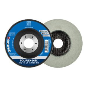 PFERD Poliflex Disc PFD Ø 115×14 mm Bohrung-Ø 22,23 mm Bindung PUR Mittelhart SIC150