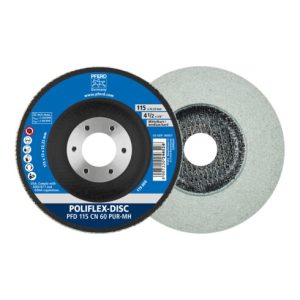 PFERD Poliflex Disc PFD Ø 115×14 mm Bohrung-Ø 22,23 mm Bindung PUR Mittelhart SIC60