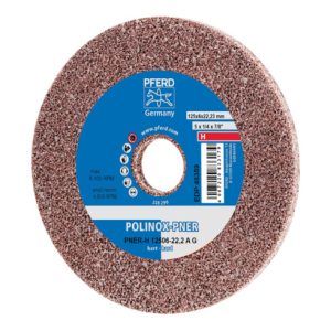 PFERD POLINOX verpresstes Vlies-Rad PNER Ø 125×6 mm Bohrung-Ø 22,23 mm Hart A Grob für Finish