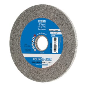 PFERD POLINOX verpresstes Vlies-Rad PNER Ø 125×6 mm Bohrung-Ø 22,23 mm Mittelhart A Fein für Finish