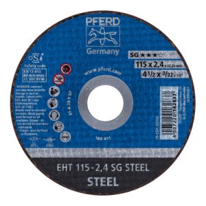 PFERD Trennscheibe EHT 115×2,4×22,23 mm gerade Leistungslinie SG STEEL für Stahl
