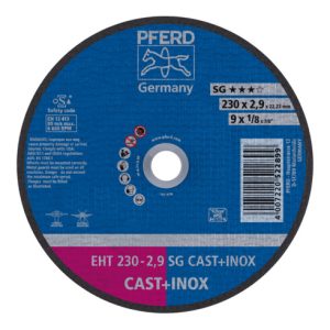 PFERD Trennscheibe EHT 230×2,9×22,23 mm gerade Leistungslinie SG CAST+INOX für Guss/Edelstahl