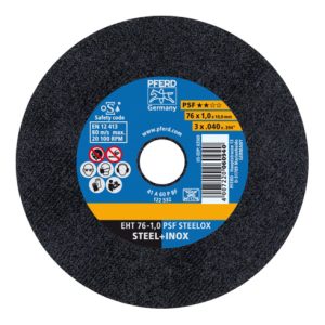 PFERD Trennscheibe EHT 76×1,0x10mm gerade Universallinie PSF STEELOX für Stahl/Edelstahl