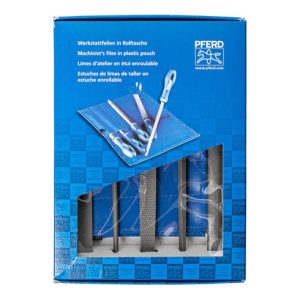 PFERD Werkstattfeilen/-raspel-Set 5-tlg. in Rolltasche 200mm für grobe Zerspanung