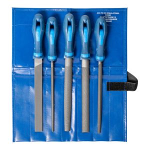 PFERD Werkstattfeilen/-raspel-Set 5-tlg. in Rolltasche 200mm für grobe Zerspanung, Schruppen