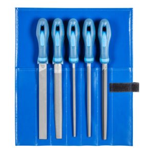 PFERD Werkstattfeilen-Set WR 5-tlg. in Rolltasche 200mm Hieb 1 für grobe Zerspanung, Schruppen