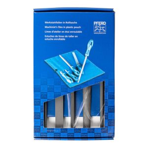PFERD Werkstattfeilen-Set WRU 5-tlg. in Rolltasche 250mm Hieb 1 für grobe Zerspanung, Schruppen