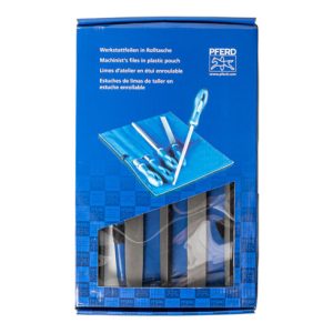 PFERD Werkstattfeilen-Set WRU 5-tlg. in Rolltasche 250mm Hieb 3 für Feinbearbeitung, Schlichten