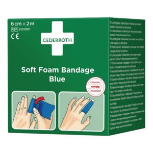 Pflaster u.Bandage Soft Foam selbsthaftend elastisch,blau Rl.6cmx2m CEDERROTH Pflaster u.Bandage Soft Foam selbsthaftend elastisch,blau Rl.6cmx2m CEDERROTH