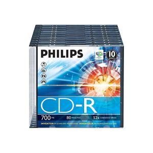 Philips – 10 x CD-R – 700 MB (80 Min) 52x – Slim Jewel Case