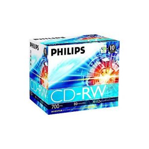 Philips CW7D2NJ10 – 10 x CD-RW – 700 MB (80 Min) 4x – 12x – Jewel Case (Schachtel)