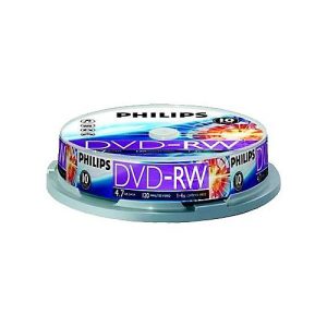 Philips DN4S4B10F – 10 x DVD-RW – 4.7 GB (120 Min.) 1x – 4x – Spindel