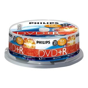 Philips DR4S6B25F – 25 x DVD+R – 4.7 GB (120 Min.) 16x – Spindel