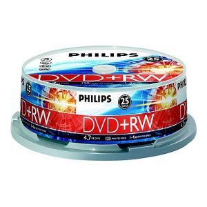 Philips DW4S4B25F – 25 x DVD+RW – 4.7 GB (120 Min.) 1x – 4x – Spindel