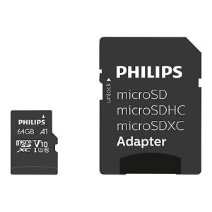 Philips FM64MP45B – Flash-Speicherkarte (SD-Adapter inbegriffen) – 64 GB – UHS-I / Class10 – SDXC