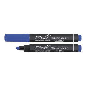 Pica Permanentmarker Classic INSTANT WHITE blau Strich-B.1-4mm Rundspitze