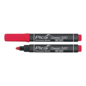 Pica Permanentmarker Classic INSTANT WHITE rot Strich-B.1-4mm Rundspitze