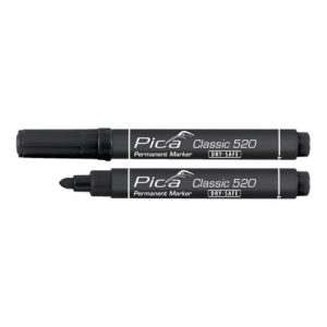 Pica Permanentmarker Classic INSTANT WHITE schwarz Strich-B.1-4mm Rundspitze
