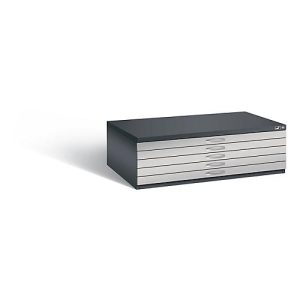 Planschrank aus Stahl, für Formate bis DIN A0, 5 Schubladen